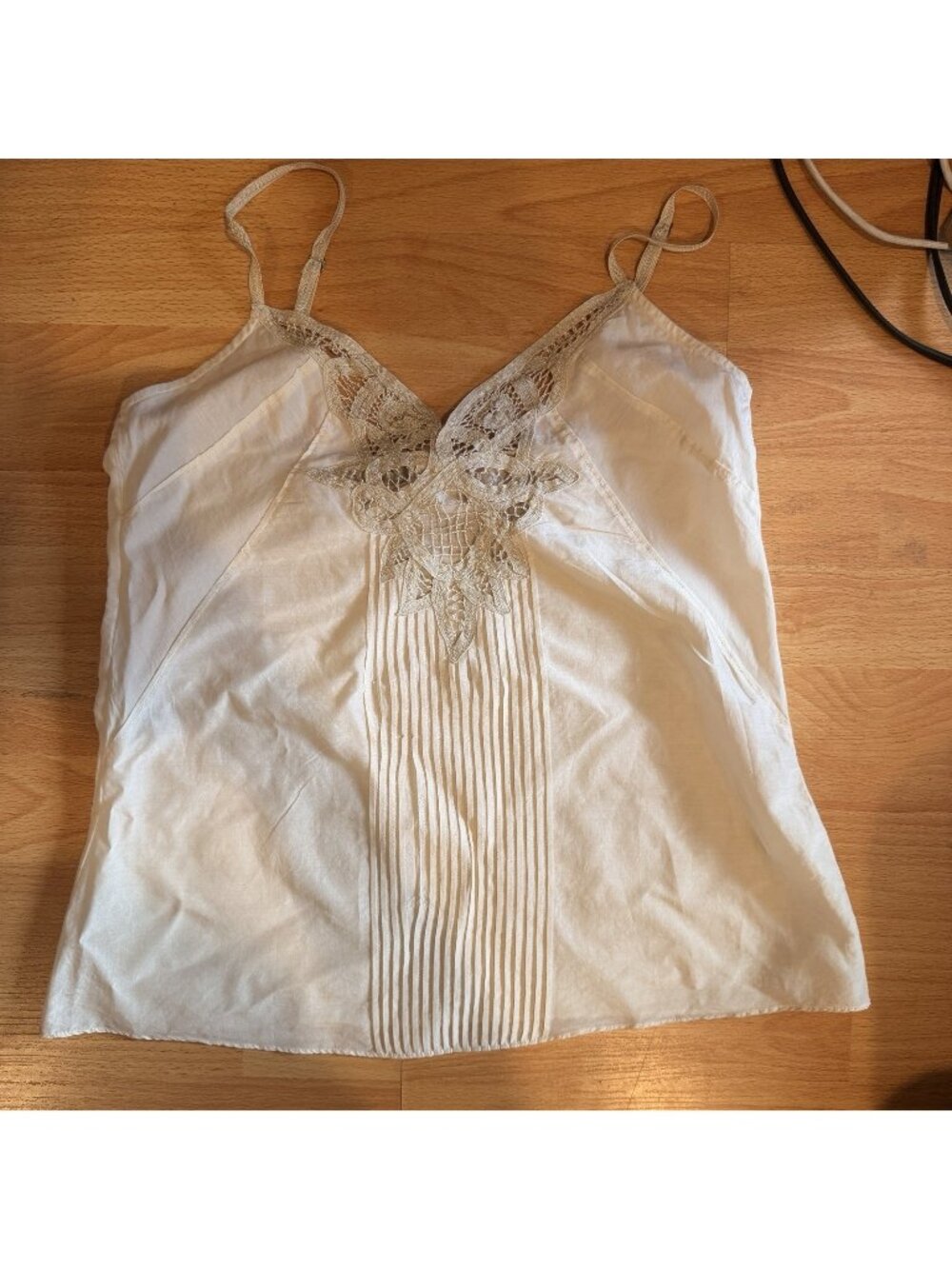 Rare Abercrombie And Fitch Silk Cream Cotton Y2K Tank (see Notes)  Small